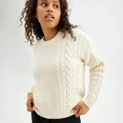 Sale Oversized Flettestrikket Genser I Ull Overdeler|Sommerull