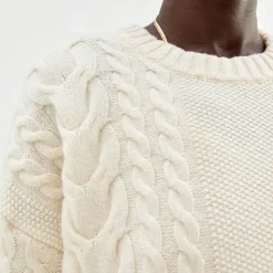 Sale Oversized Flettestrikket Genser I Ull Overdeler|Sommerull