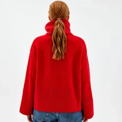 Online Oversized Høyhalset Genser Med Avtagbar Hals Overdeler|Loungewear