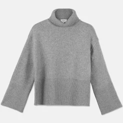 Outlet Oversized Høyhalset Strikkegenser Overdeler|Gensere